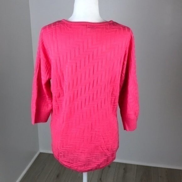 Dana Buchman Pink Quarter Sleeve Top Size L - Picture 4 of 5